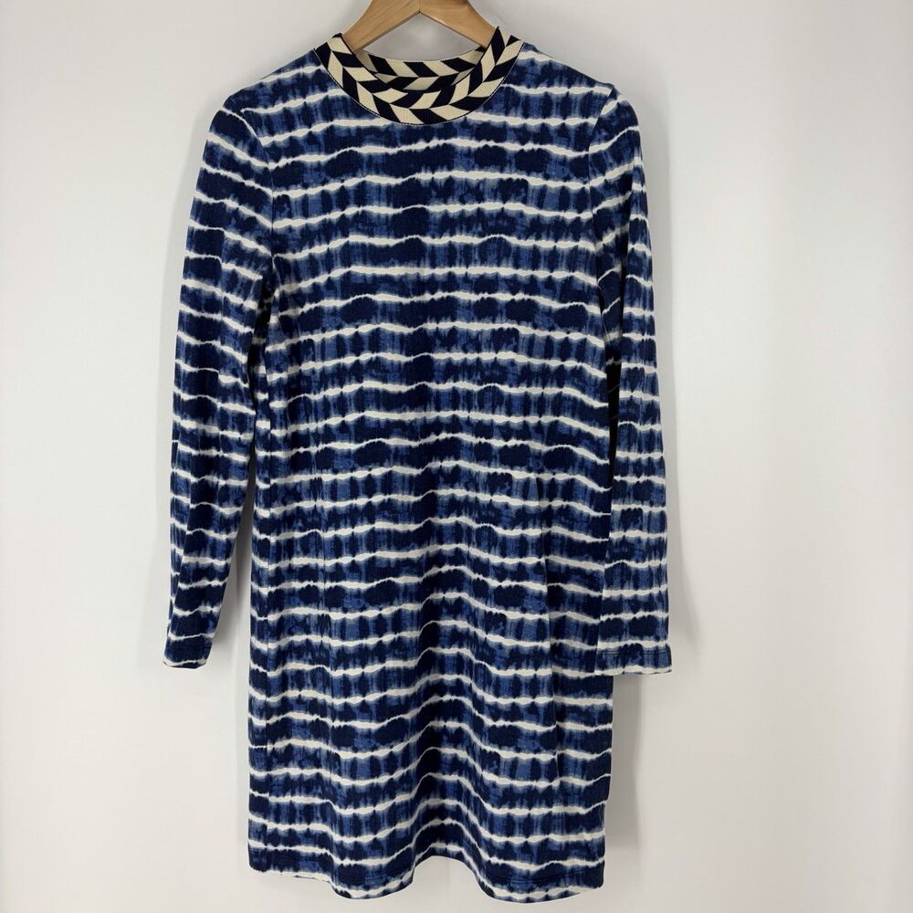 Tory Burch Hollie Dress Size Medium Blue Tie Dye Preppy Coastal Resort Luxury